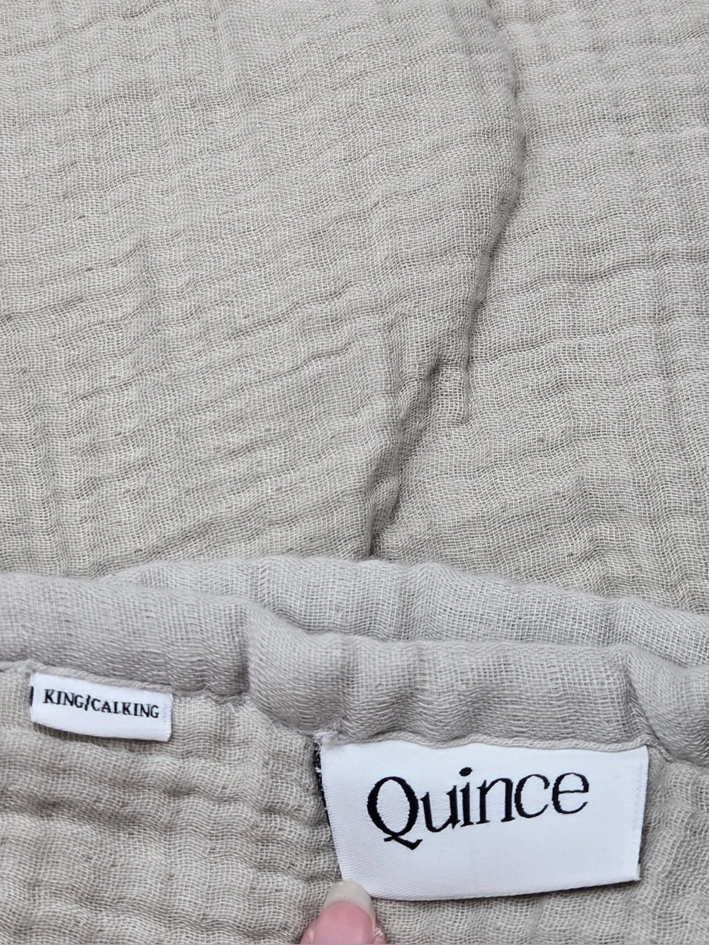 QUINCE Organic Cotton Gauze Dream Quilt King/Cal King Fog Grey 0906